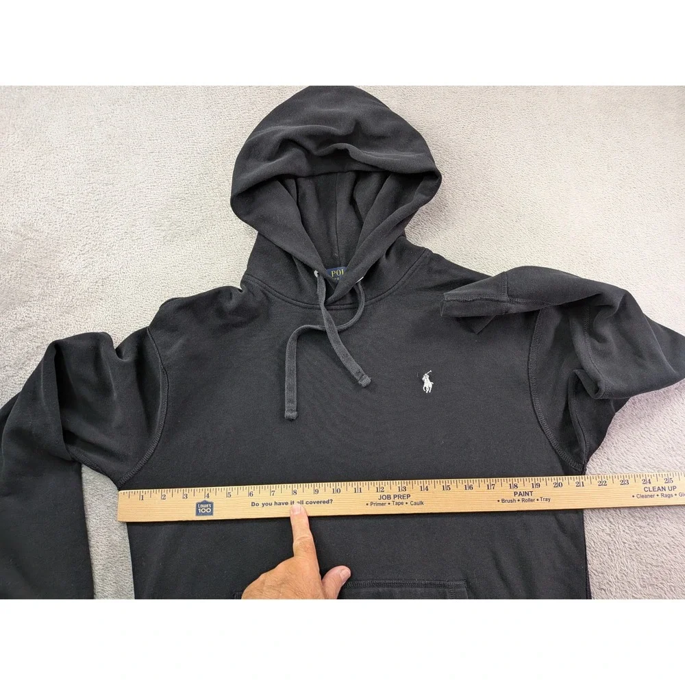 Polo Ralph Lauren Performance Hoodie Mens Medium Black Pony Logo Sweatshirt